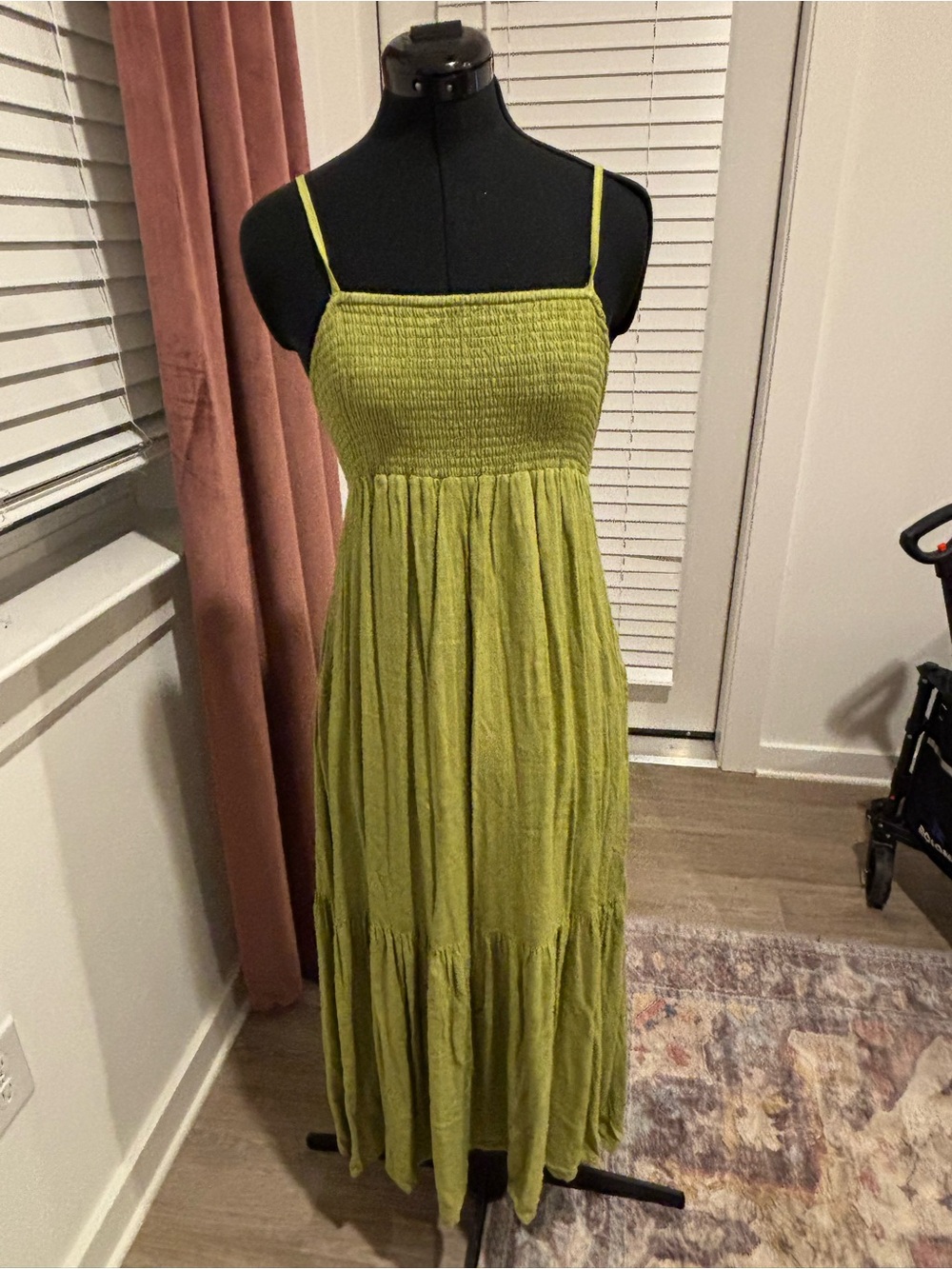 saltwater LUXE Olive Green Smocked Maxi Dress